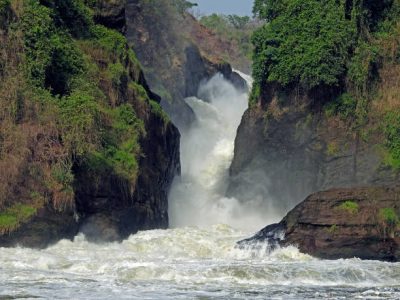Murchison falls also known as Kabalega or Kabarega waterfalls, it is a set of three large waterfalls on the White Nile (Victoria Nile) with a slope of 43 m between the plateau and the trench.