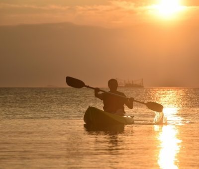 Sunset Kayaking on lake Kivu on a Rwanda Gorilla trekking & wild safari