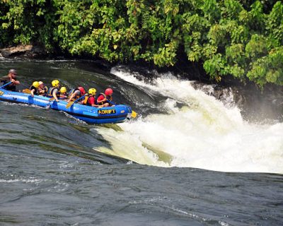 water rafting at the Nile Water rafting at the River Nile on Africa