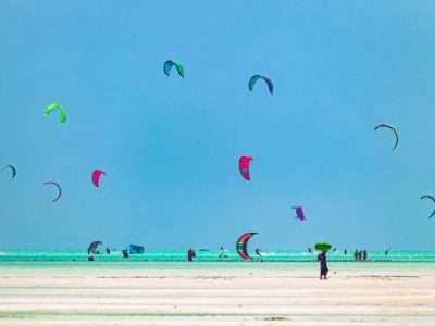 Kite rafting and surfing on Africa safari